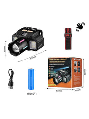 Lampada frontale ricaricabile con sensore di movimento