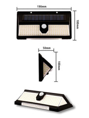 Applique LED Solare Giardino 190 SMD con Sensore di Movimento e Crepuscolare