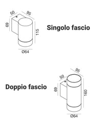 Applique GU10 Esterno Singolo / Doppio fascio di luce Lily