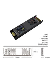 Alimentatore DC 24V 200W DIMMERABILE DIP
