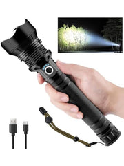 Torcia Luminosa 10000LM Zoomable Usb ricaricabile