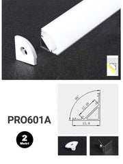 Profilo Angolare Alluminio per Strisce LED PRO601A 16mm*16mm