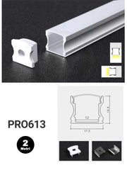 Profilo Alluminio per Strisce LED PRO613 17,2mm*14,2mm