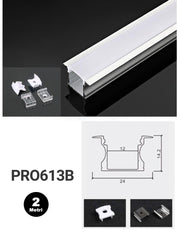 Profilo Alluminio per Strisce LED PRO613B 24mm*14,2mm