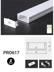 Profilo Alluminio per Strisce LED PRO617 24mm*10mm