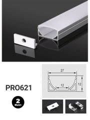 Profilo Alluminio per Strisce LED PRO621 27mm*12mm