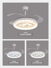 Ventilatore da Soffitto a Luce LED con Pale Pieghevoli 9042