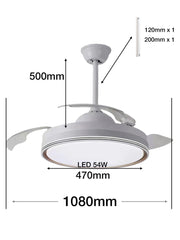 Ventilatore da Soffitto a Luce LED con Pale Pieghevoli 8950