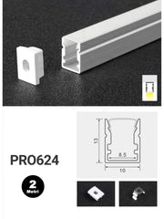 Profilo Alluminio per Strisce LED PRO624 10mm*13mm