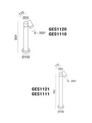 Lampioncino Esterno GU10 Spot Orientabile
