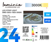 24V Striscia LED 2835 180L 15W/m 1950lm/w Larghezza 10mm 5mt B7