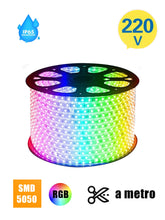 Striscia LED 220V SMD5050 RGB 60LED/m IP67 su Misura