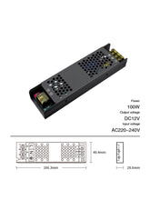 Alimentatore DC 12V 100W DIMMERABILE DIP