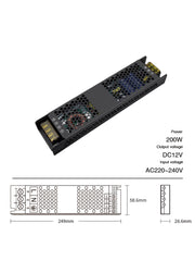 Alimentatore DC 12V 200W DIMMERABILE DIP