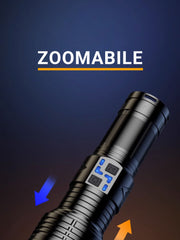 Torcia LED Potente Professionale 10000 Lumen Zoomable Usb ricaricabile