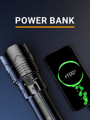 Torcia LED Potente Professionale 10000 Lumen Zoomable Usb ricaricabile