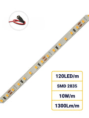 12V Striscia LED 2835 120L 10W/m 1300lm/m Alta Luminosità 5mt Larghezza 8mm