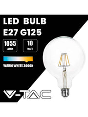 LAMPADINA FILAMENTO G125 10W E27 3000K