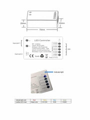 Controller Led 4 in 1 per DIM/CCT/RGB/RGBW Compatibile con Telecomando HX-D002