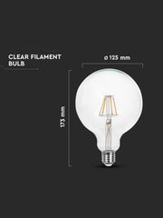 LAMPADINA FILAMENTO G125 10W E27 3000K