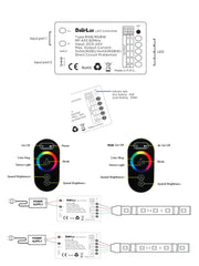 Controller LED RGB/RGBW 2 in 1 con telecomando RF TOUCH HX-D5