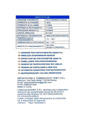 Sensore Porta Finestra Senza Fili ZX-D10