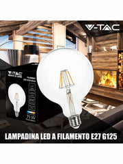LAMPADINA FILAMENTO G125 10W E27 3000K