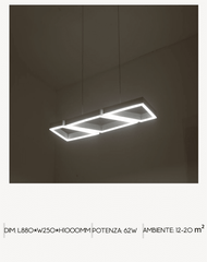 Giulia 8302 90cm 62w Lampadario LED a Sospensione SMART