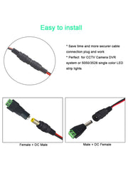 DC Connettore di Alimentazione Maschio Femmina con Cavo 4 pezzi