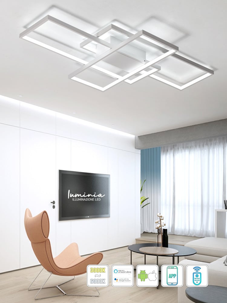 LED Plafoniera Soffitto - Monet 8160 80W con Controller e APP 110cm