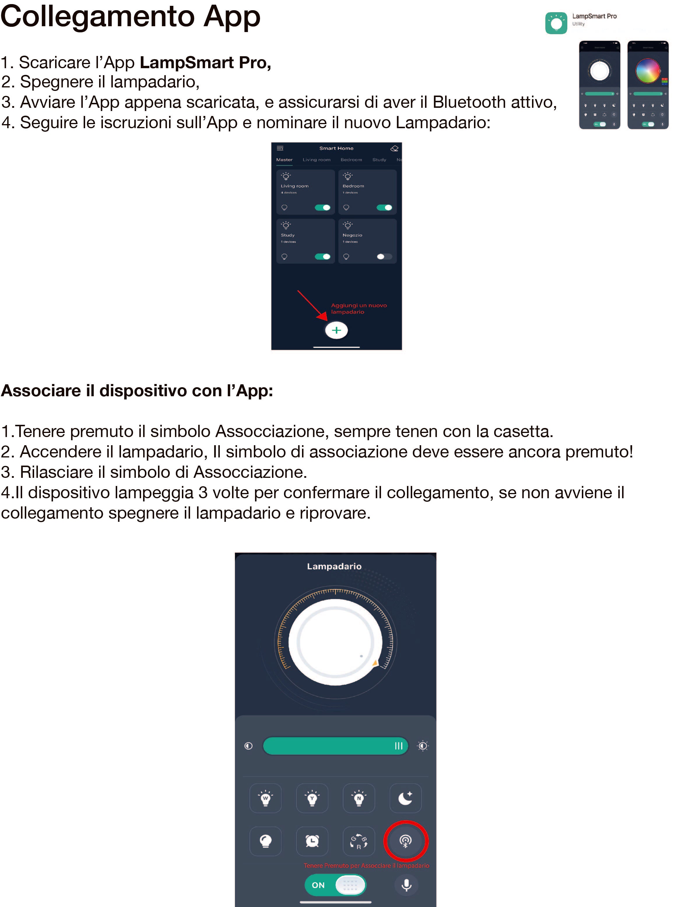 Collegamento con l'App per i lampadari della collezione Giulia