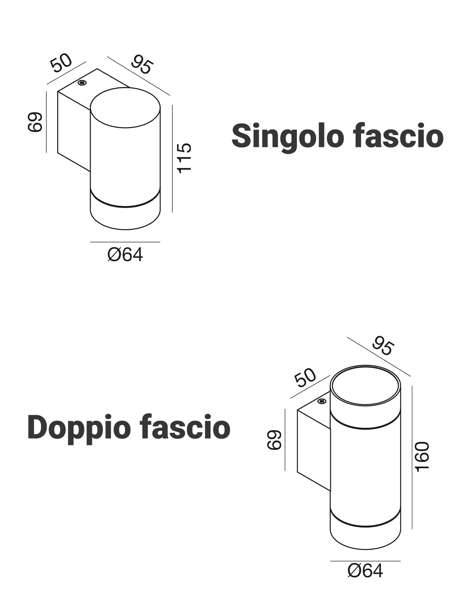 Applique GU10 Esterno Singolo / Doppio fascio di luce Lily