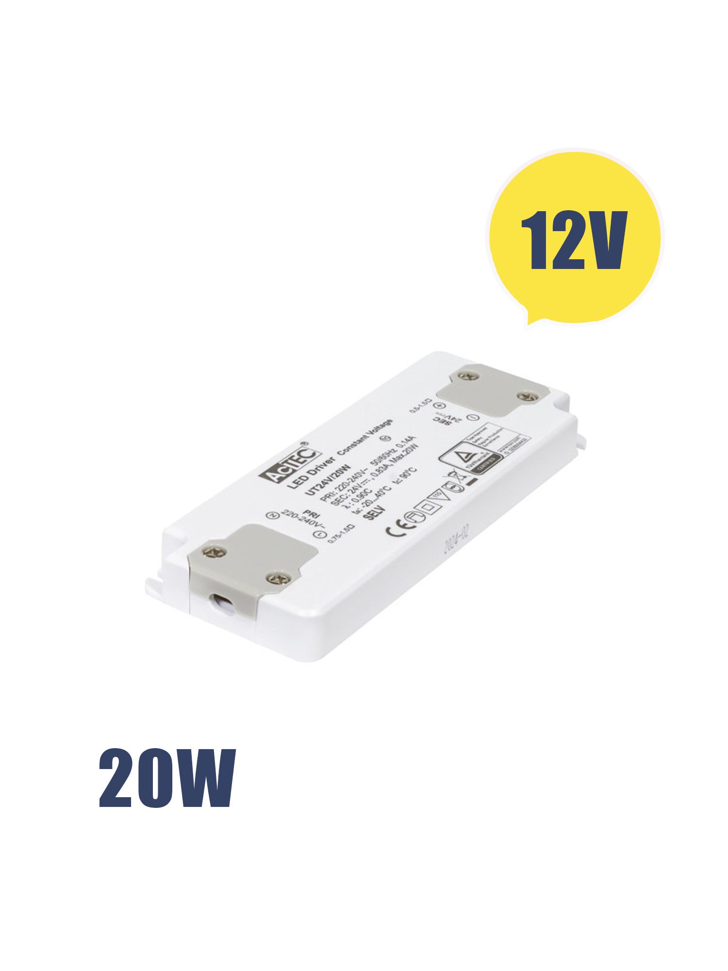 Alimentatore Actec UT 20W 12V - Ultra Fino Per Mobili