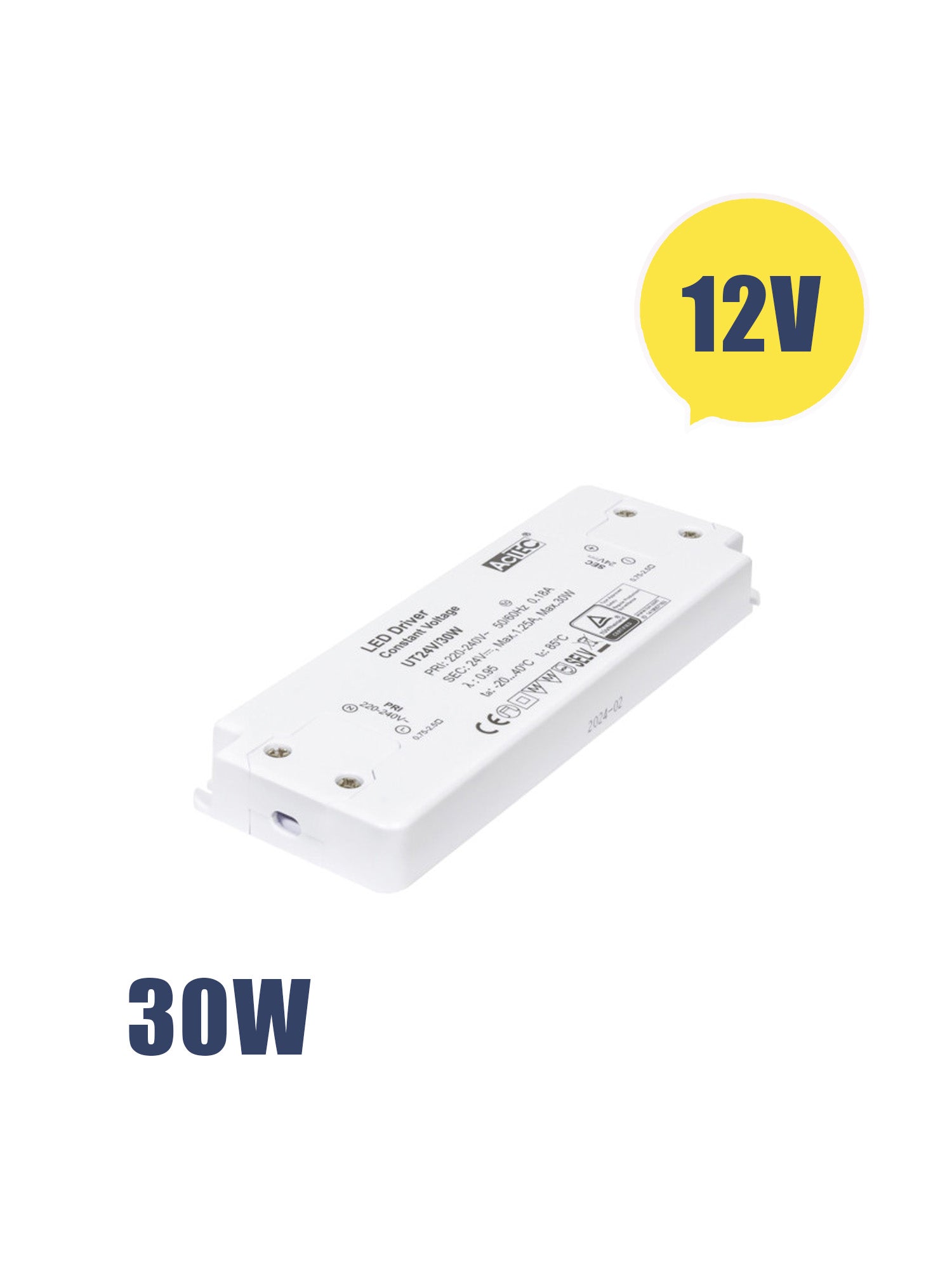 Alimentatore Actec UT 30W 12V - Ultra Fino Per Mobili
