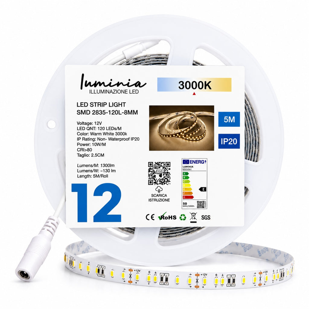 12V STRISCIA LED 2835 10W 5MT