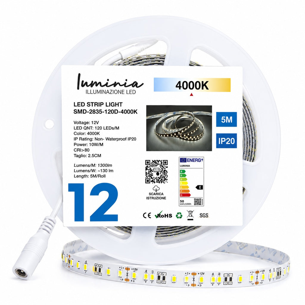 12V STRISCIA LED 2835 10W 5MT
