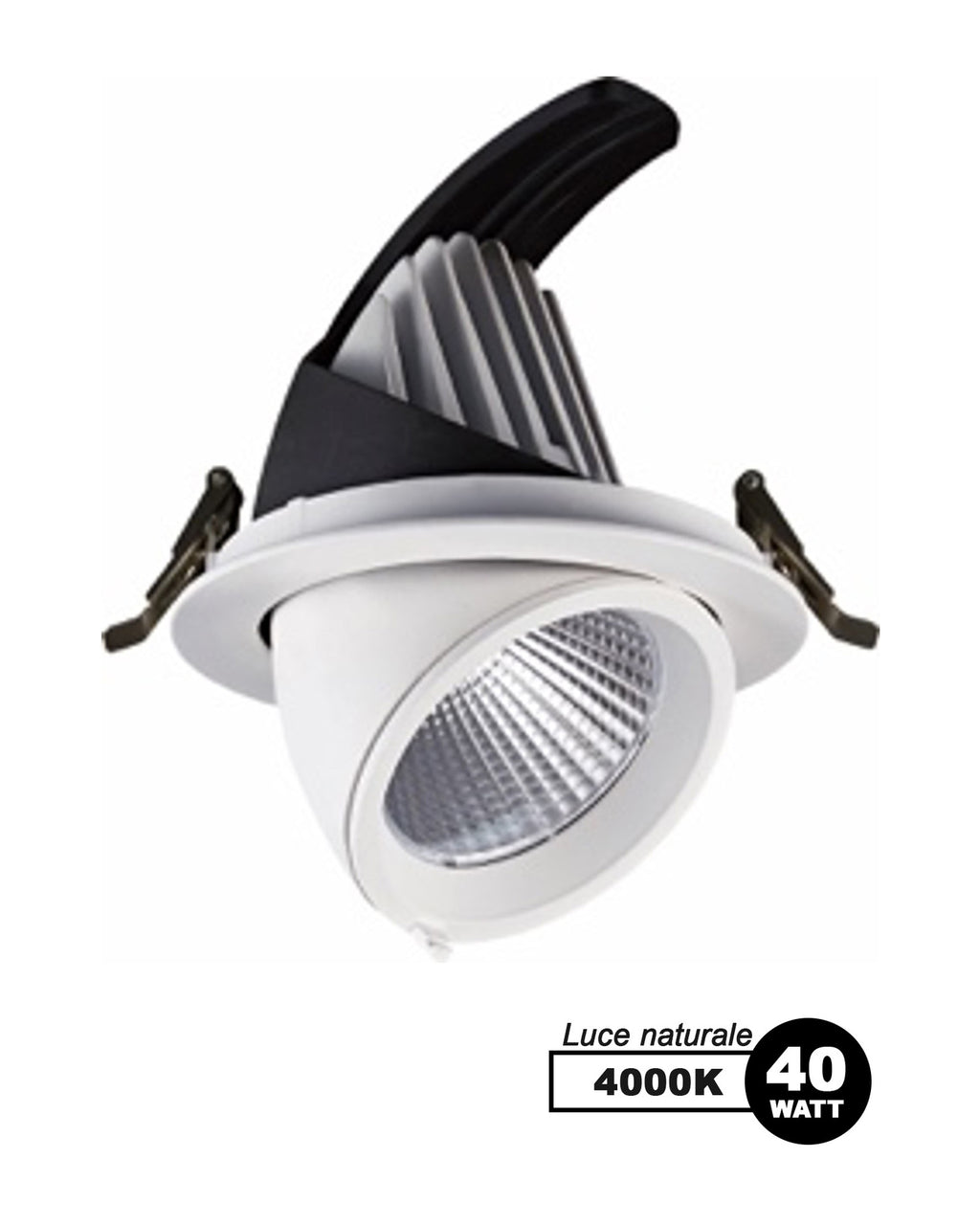 Faretto LED da incasso 40W antiabbagliamento T640C dettaglio