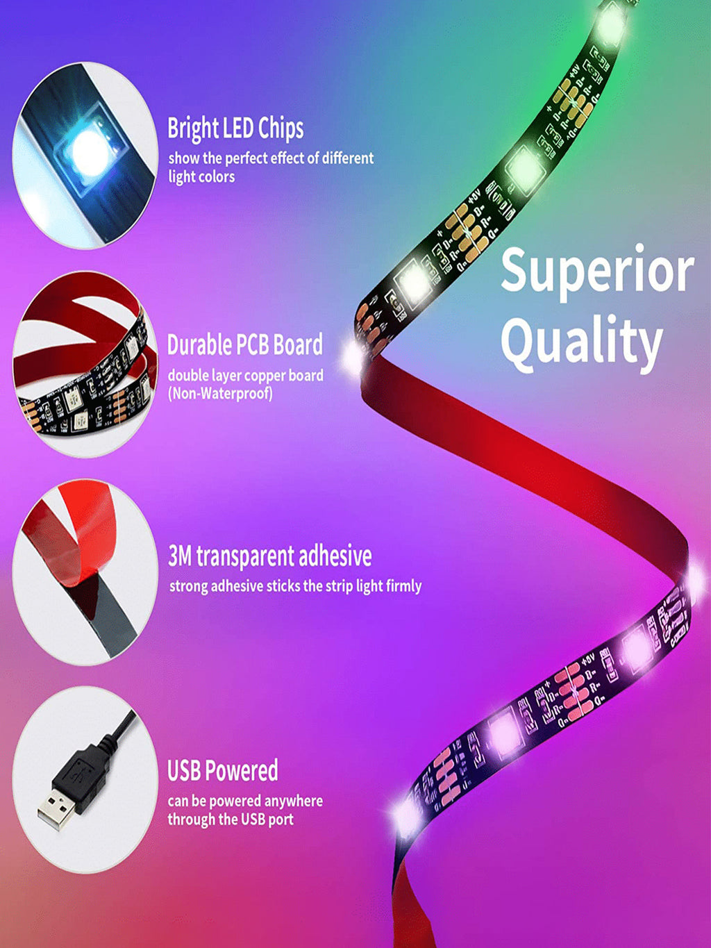 STRISCIA LED USB, RETROILLUMINAZIONE TV