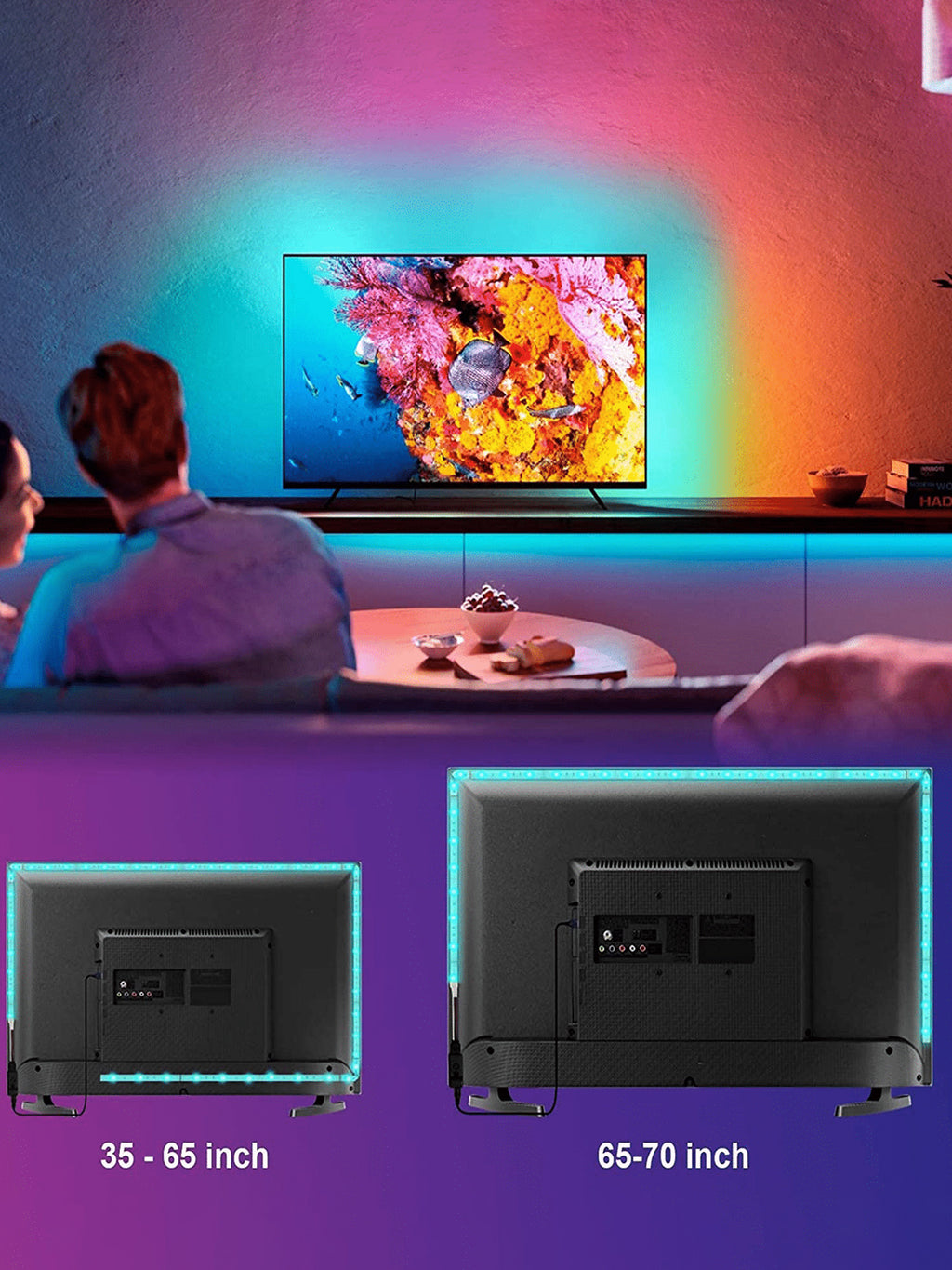 STRISCIA LED USB, RETROILLUMINAZIONE TV