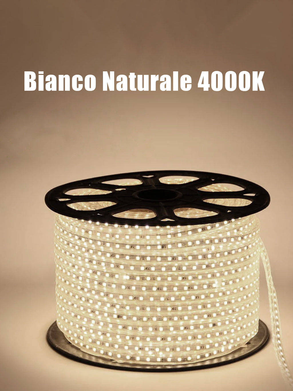 Striscia LED 220V SMD5050 60LED/m IP67 su Misura Luce Bianca/Blu