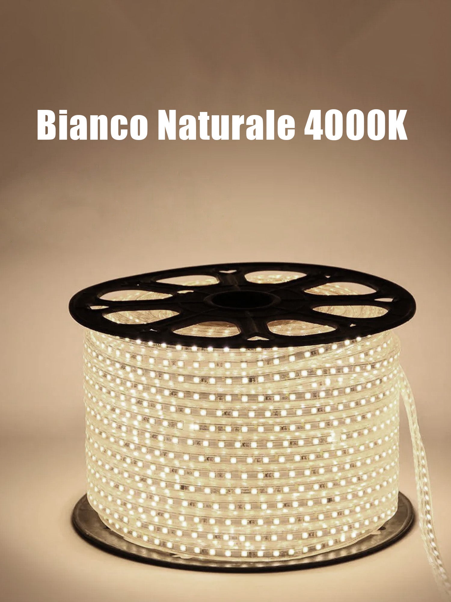 Striscia LED 220V SMD5050 60LED/m IP67 su Misura Luce Bianca/Blu