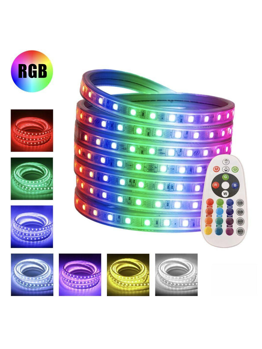 Striscia LED 220V SMD5050 RGB 60LED/m IP67 su Misura