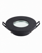 Ghiera rotonda da incasso IP44 per GU10 nero