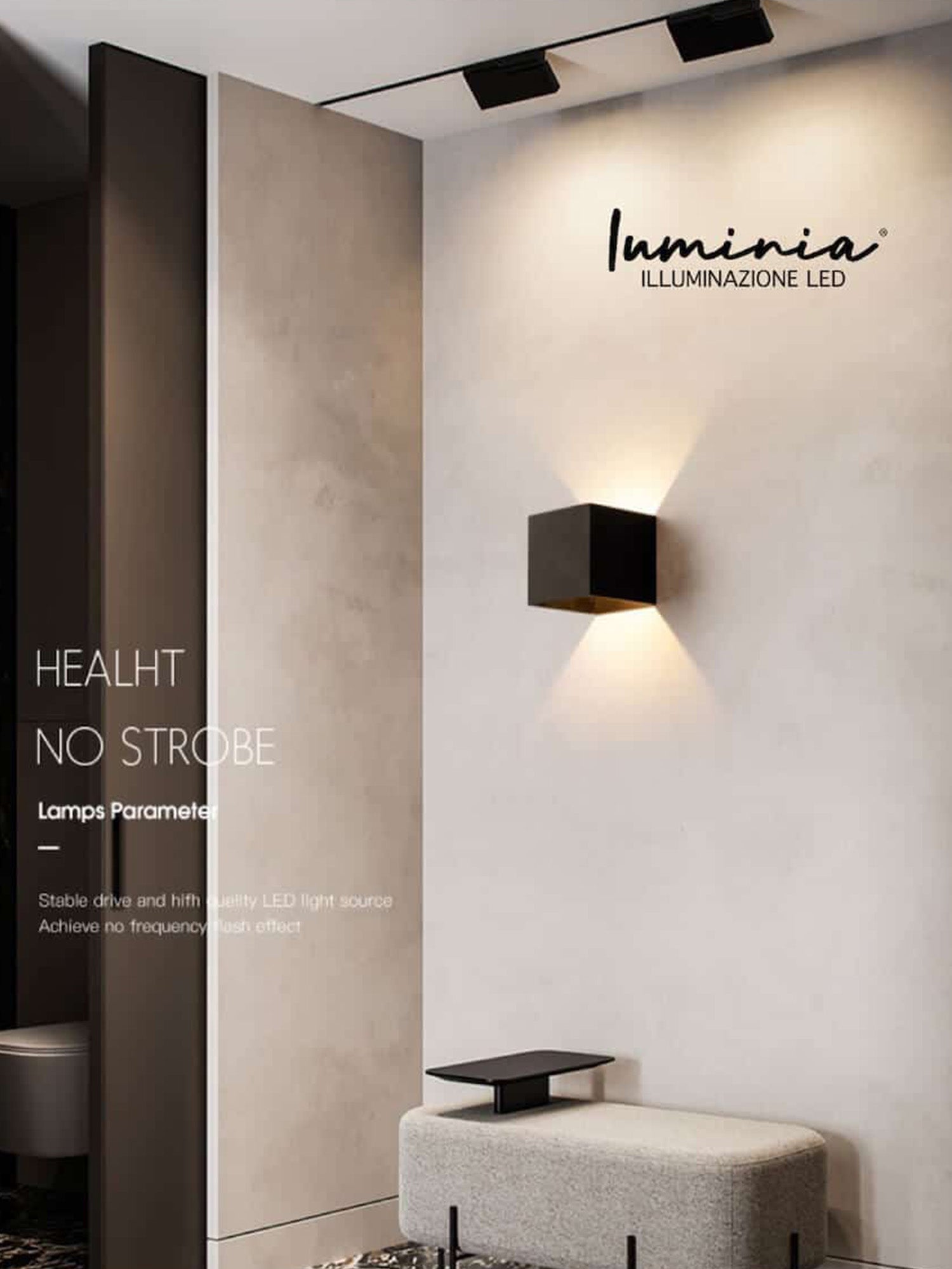Applique LED Cubo Nero 12W – Luce Naturale Regolabile Per Interni Ed Esterni – IP65