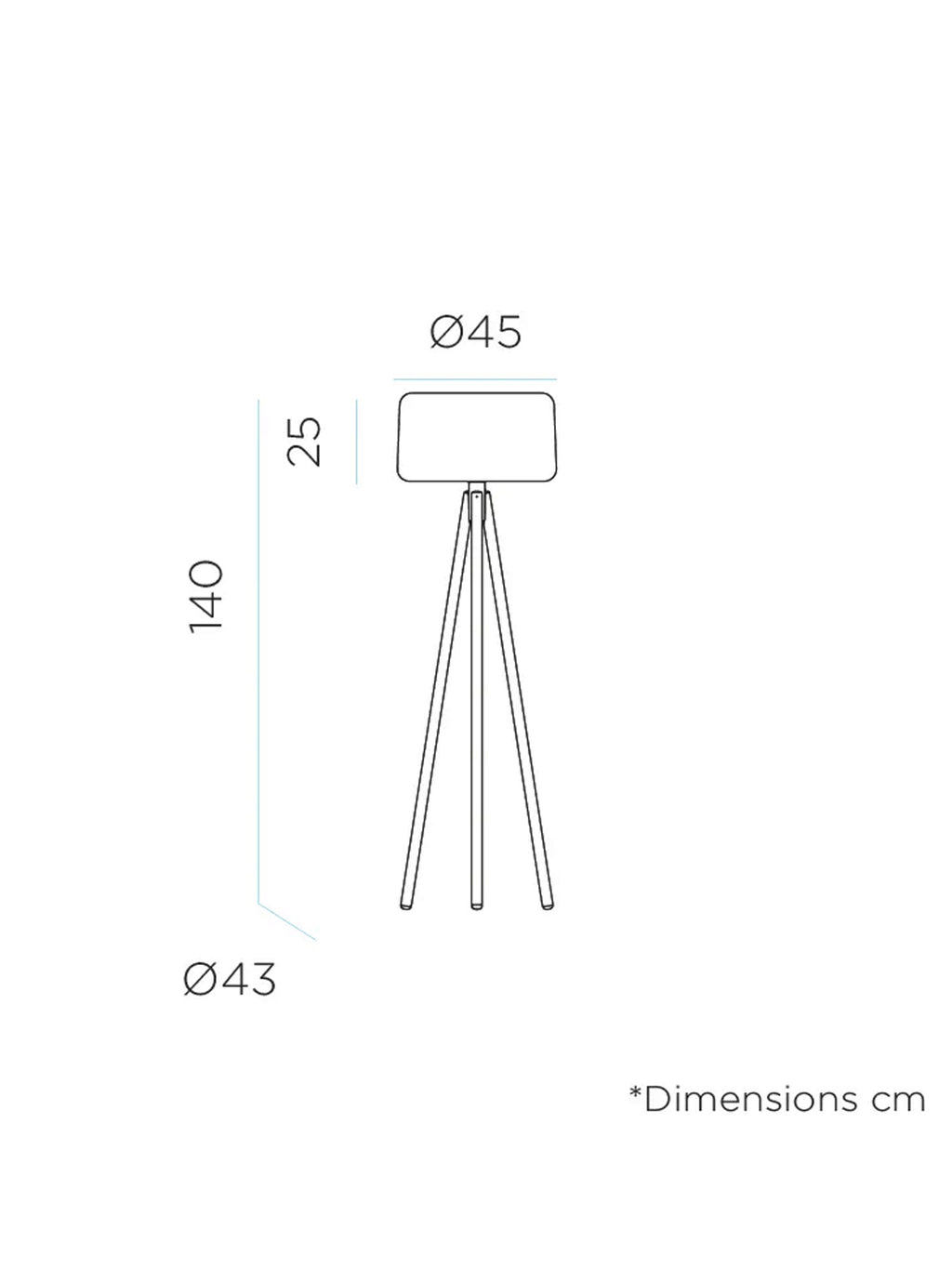 Lampada da Terra con Gambe in Legno Chloe