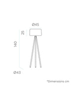 Lampada da Terra con Gambe in Legno Chloe