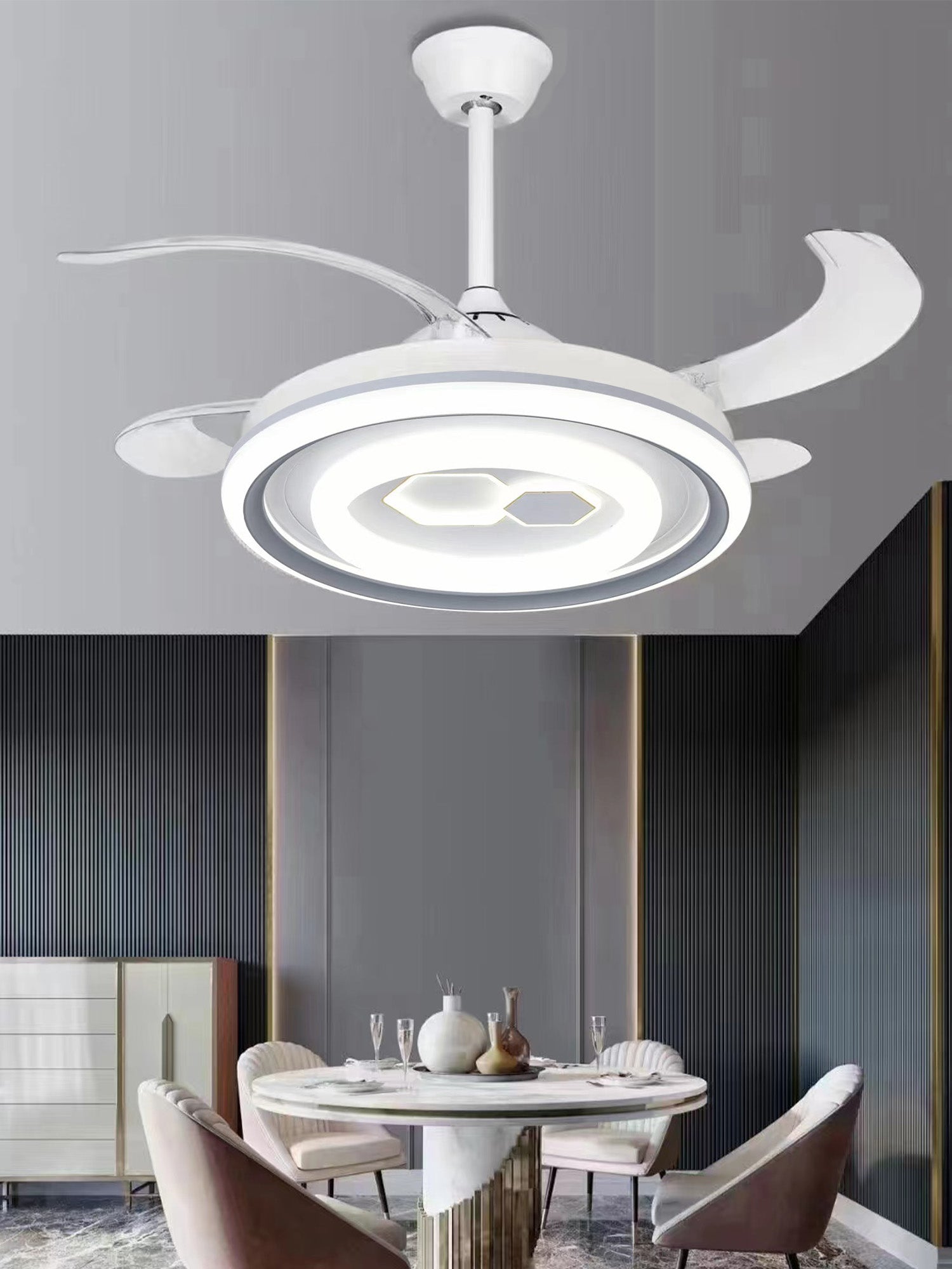 Ventilatore da Soffitto a Luce LED con Pale Pieghevoli 9090 Immagine secondaria del prodotto