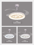 Ventilatore da Soffitto a Luce LED con Pale Pieghevoli 9042