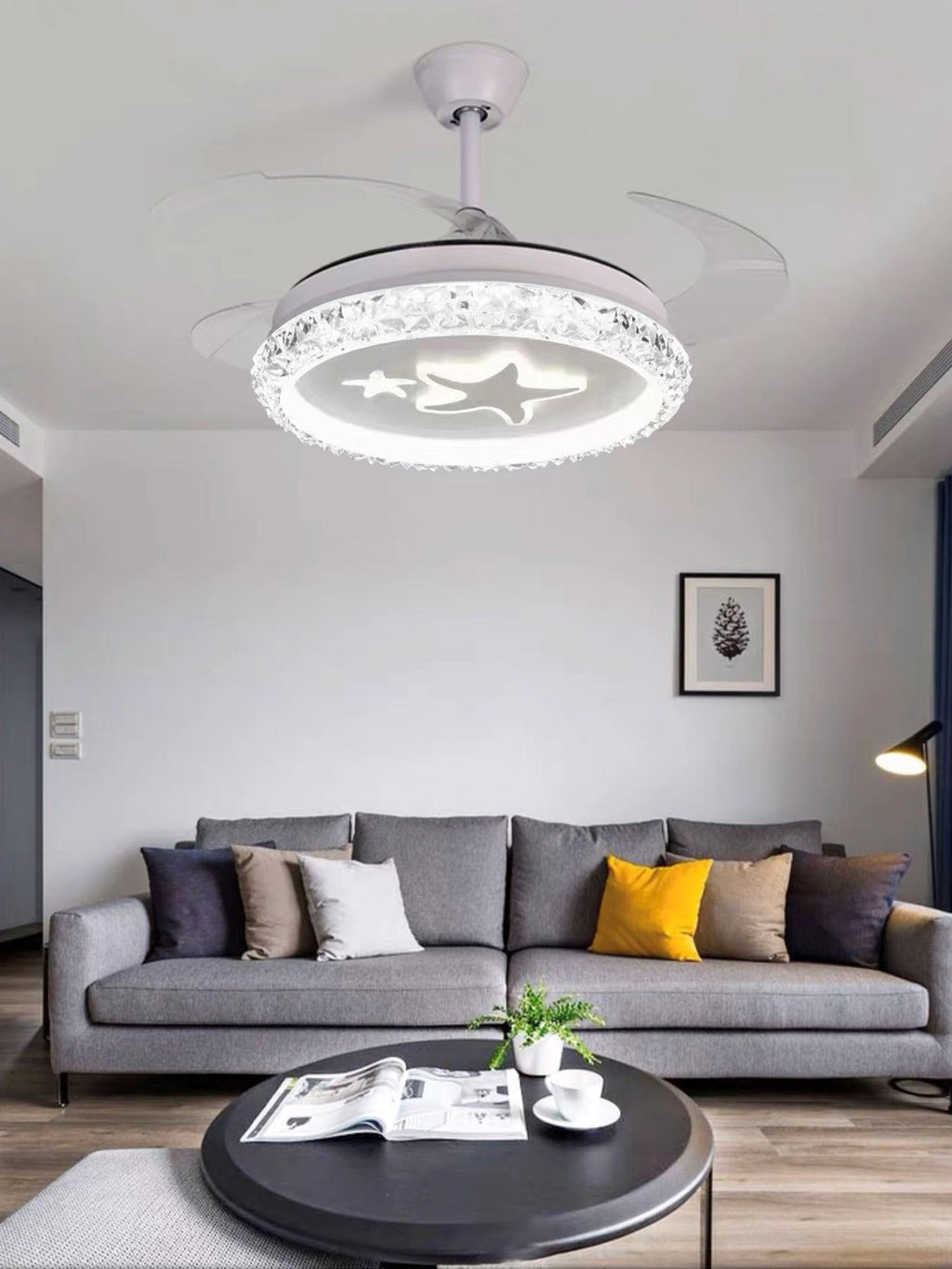 Ventilatore da Soffitto a Luce LED con Pale Pieghevoli 9042