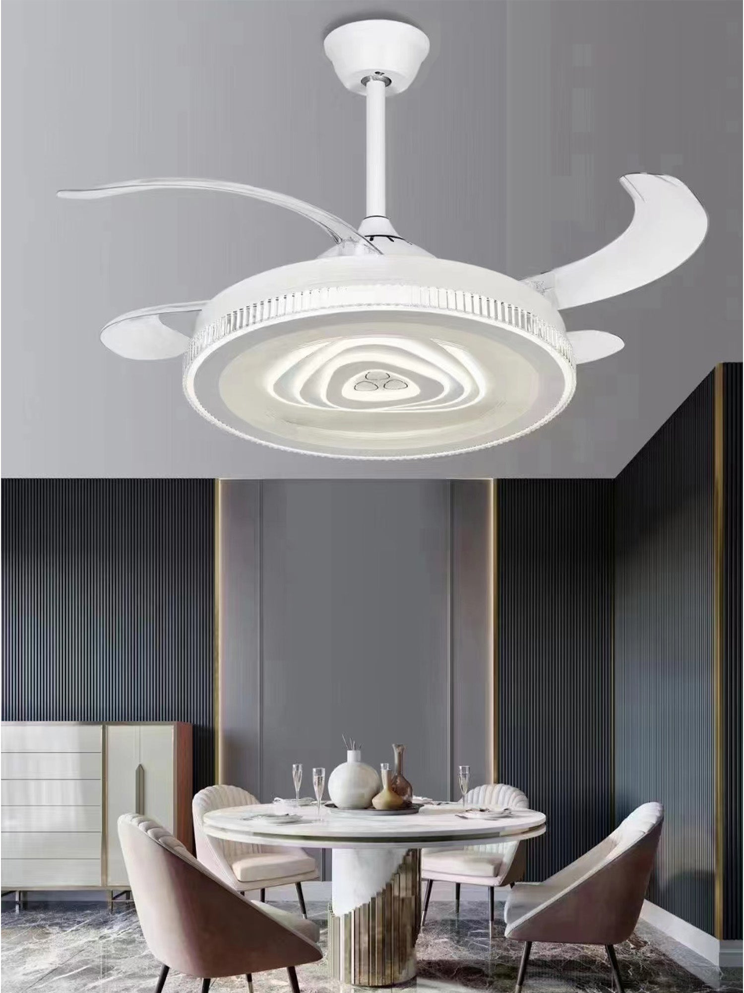 Ventilatore da Soffitto a Luce LED con Pale Pieghevoli 9043 Immagine secondaria del prodotto
